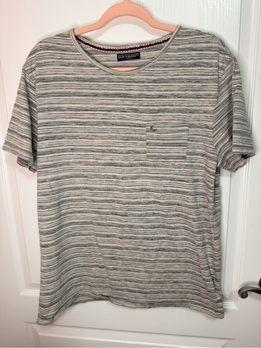 Men's Striped Pocket Tee - Gray/White